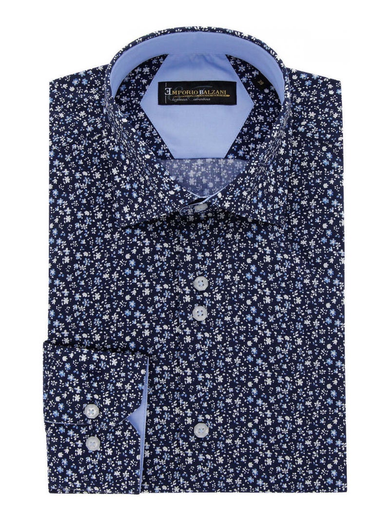 Chemise homme imprimée coupe droite STAMPA Emporio balzani Bleu , 44 Bleu - Kiabi