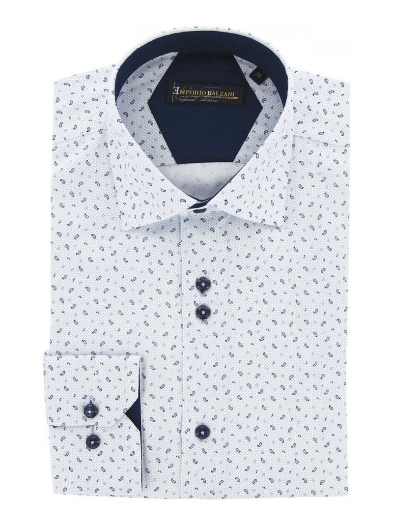 Chemise homme imprimée coupe droite STAMPA2 Emporio balzani Blanc , 40 Blanc - Kiabi