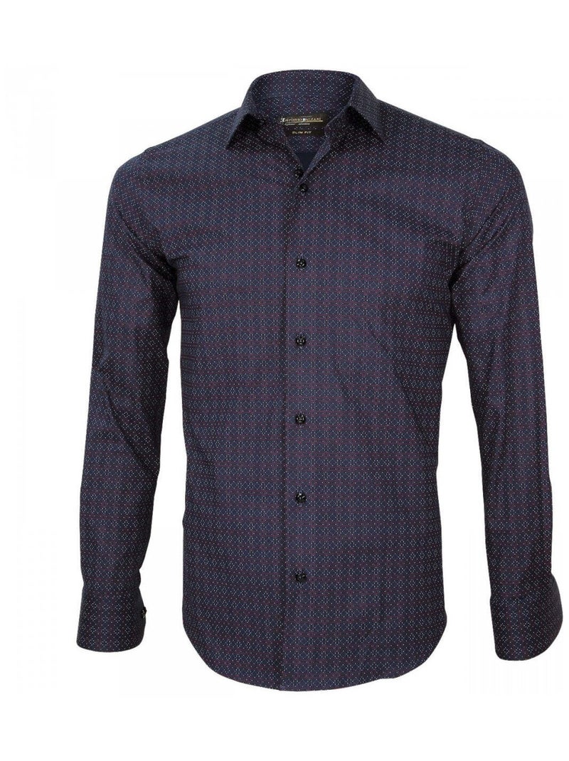 Chemise homme Italienne coupe cintrée CAVOUR Emporio balzani Bleu Rouge - Kiabi