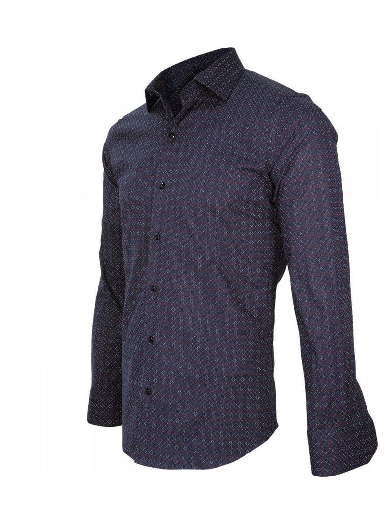 Chemise homme Italienne coupe cintrée CAVOUR Emporio balzani Bleu Rouge - Kiabi