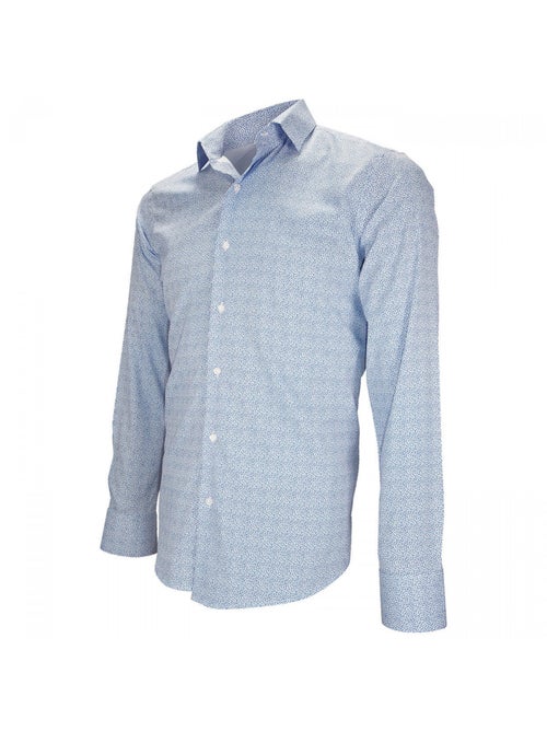 Chemise homme liberty coupe cintrée AGRIGENTE Emporio balzani Blanc , Bleu ciel , 38 - Kiabi