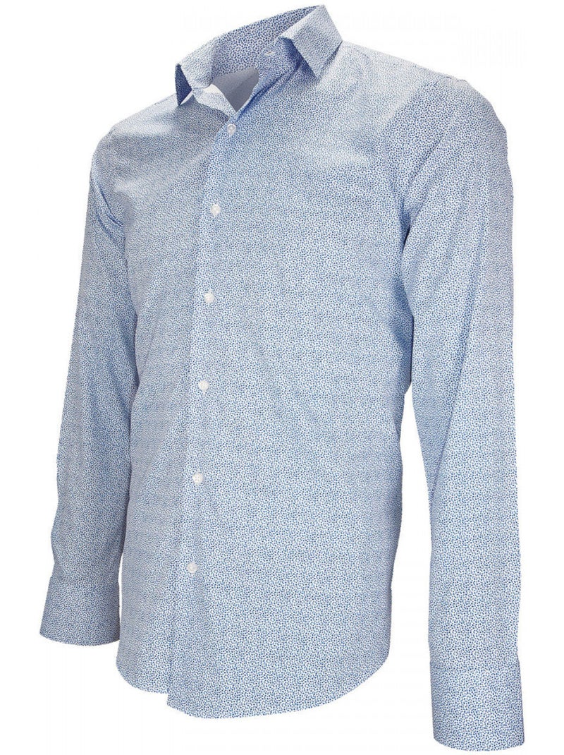 Chemise homme liberty coupe cintrée AGRIGENTE Emporio balzani Blanc , Bleu ciel , 42 Blanc Bleu ciel - Kiabi