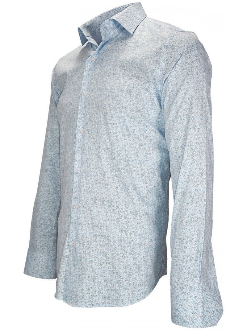 Chemise homme liberty coupe cintrée AGRIGENTE Emporio balzani Blanc Bleu ciel - Kiabi