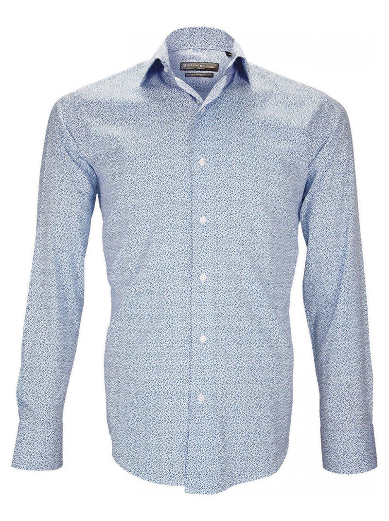 Chemise homme liberty coupe cintrée AGRIGENTE Emporio balzani Blanc Bleu ciel - Kiabi
