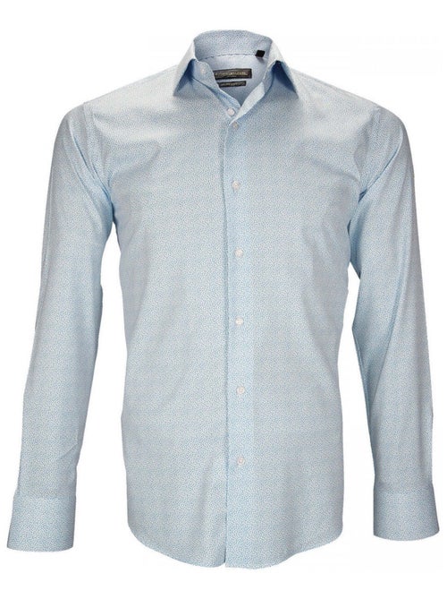 Chemise homme liberty coupe cintrée AGRIGENTE Emporio balzani Bleu , Blanc , 39 - Kiabi