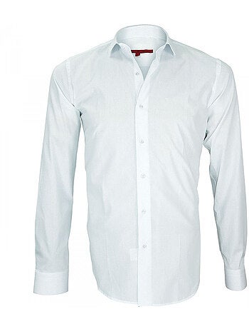 Chemise homme liberty coupe cintrée EVERTON Andrew Mac Allister Blanc , 45