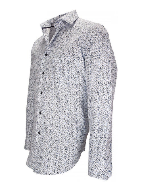 Chemise homme liberty coupe cintrée GREENWICH Andrew Mac Allister Blanc , Bleu , 44 - Kiabi