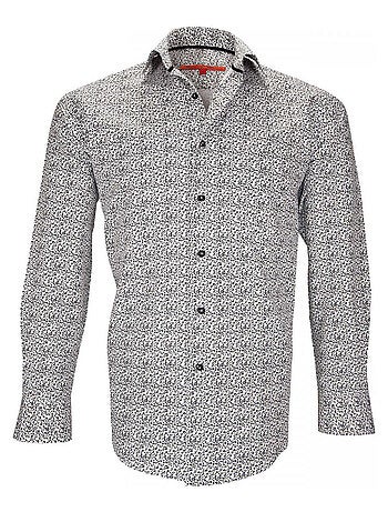 Chemise homme liberty coupe cintrée GREENWICH Andrew Mac Allister Blanc , Rouge , 43
