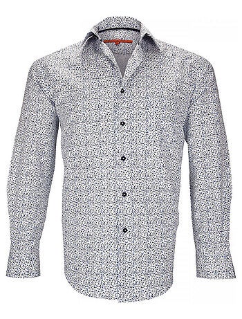 Chemise homme liberty coupe cintrée GREENWICH Andrew Mac Allister Blanc , Rouge , 43