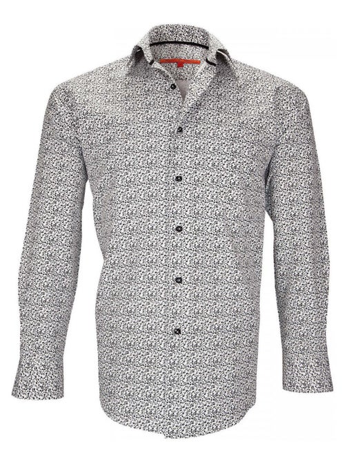 Chemise homme liberty coupe cintrée GREENWICH Andrew Mac Allister Blanc , Noir , 43 - Kiabi