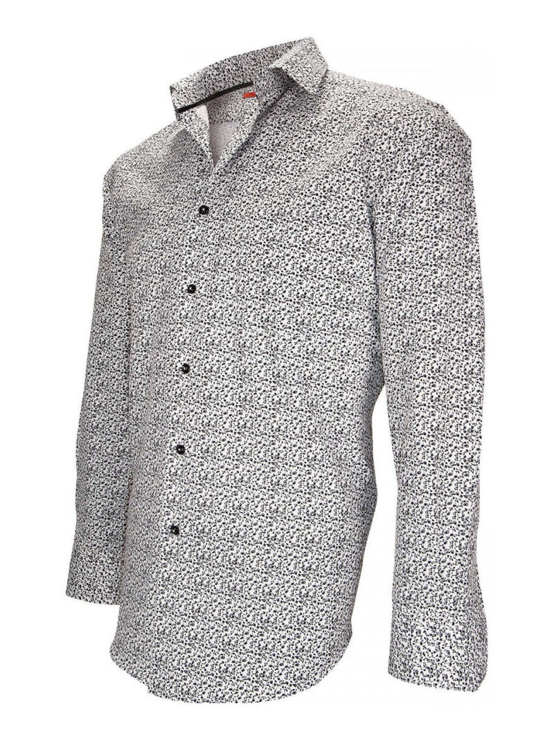 Chemise homme liberty coupe cintrée GREENWICH Andrew Mac Allister Blanc , Noir , 43 Blanc Noir - Kiabi