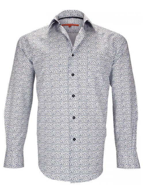 Chemise homme liberty coupe cintrée GREENWICH Andrew Mac Allister Blanc , Noir , 43 - Kiabi