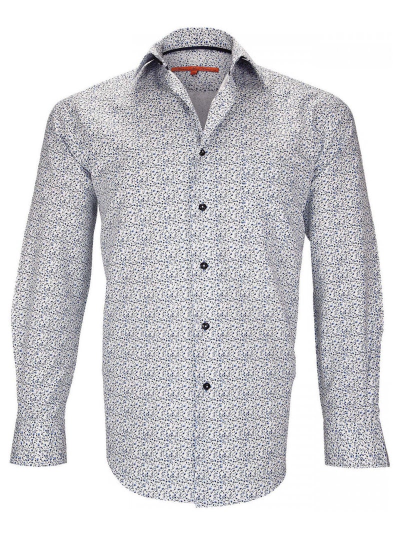 Chemise homme liberty coupe cintrée GREENWICH Andrew Mac Allister Blanc Noir - Kiabi
