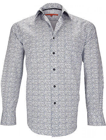 Chemise homme liberty coupe cintrée GREENWICH Andrew Mac Allister Blanc , Rouge , 43