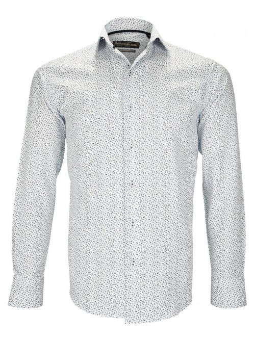Chemise homme liberty coupe cintrée SANGIOVESE Emporio balzani Blanc , Bleu , 42 - Kiabi