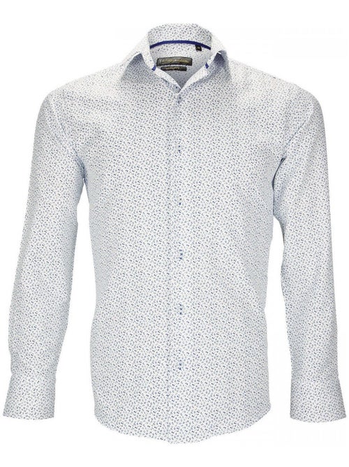 Chemise homme liberty coupe cintrée SANGIOVESE Emporio balzani Blanc , Bleu , 42 - Kiabi