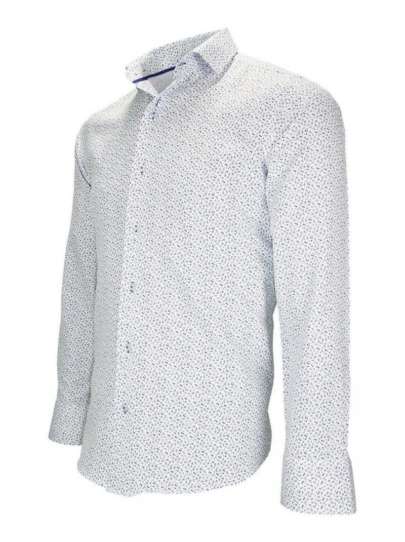 Chemise homme liberty coupe cintrée SANGIOVESE Emporio balzani Blanc , Bleu , 42 Blanc Bleu - Kiabi