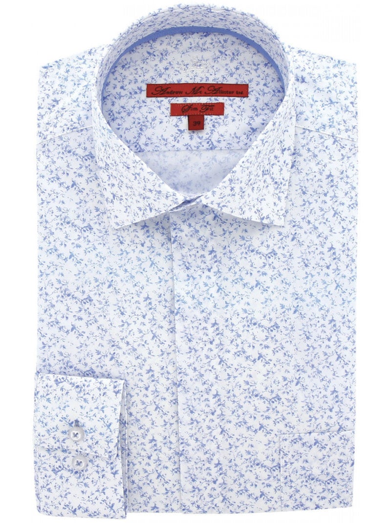 Chemise homme liberty gorge cachée mode coupe cintrée DYLAN Andrew Mac Allister Blanc , 39 Blanc - Kiabi