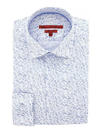 Chemise homme liberty gorge cachée mode coupe cintrée DYLAN Andrew Mac Allister Blanc , 44