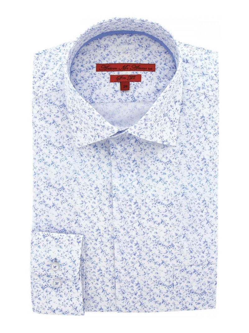 Chemise homme liberty gorge cachée mode coupe cintrée DYLAN Andrew Mac Allister Blanc , 44 Blanc - Kiabi