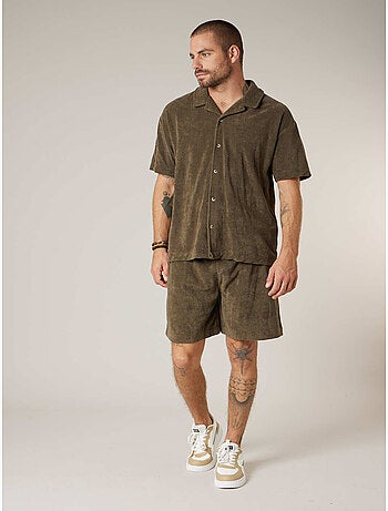 Chemise homme manches courtes en éponge de coton 'Deeluxe'