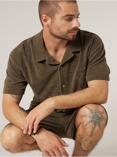 Chemise homme manches courtes en éponge de coton 'Deeluxe' - Kiabi