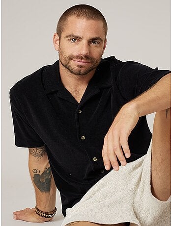 Chemise homme manches courtes en éponge de coton 'Deeluxe'