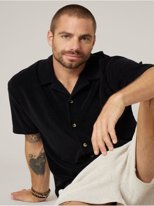 Chemise homme manches courtes en éponge de coton 'Deeluxe' - Kiabi