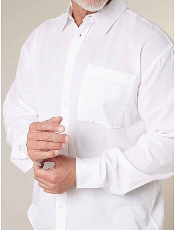 Chemise homme manches courtes en lin mélangé 'Deeluxe'