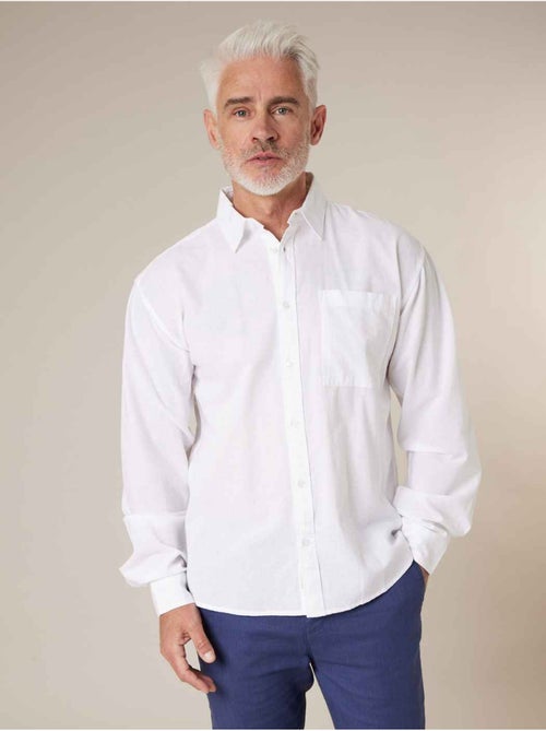 Chemise homme manches courtes en lin mélangé 'Deeluxe' - Kiabi