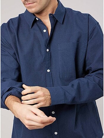 Chemise homme manches courtes en lin mélangé 'Deeluxe'