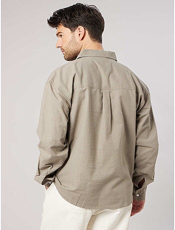 Chemise homme manches courtes en lin mélangé 'Deeluxe'