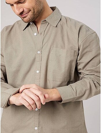 Chemise homme manches courtes en lin mélangé 'Deeluxe'