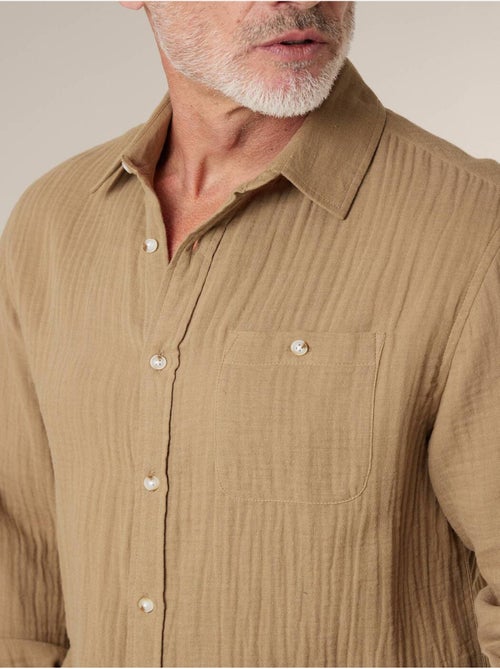 Chemise homme manches longues en gaze de coton 'Deeluxe' - Kiabi