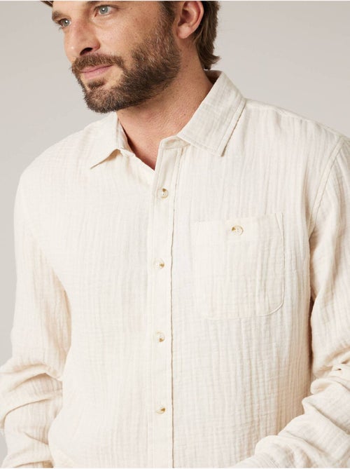 Chemise homme manches longues en gaze de coton 'Deeluxe' - Kiabi