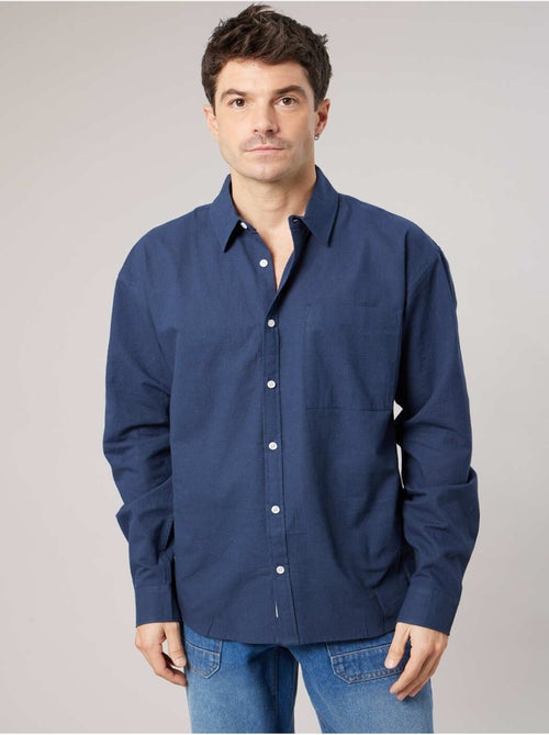 Chemise homme manches LONGUES en lin mélangé 'Deeluxe' - Kiabi