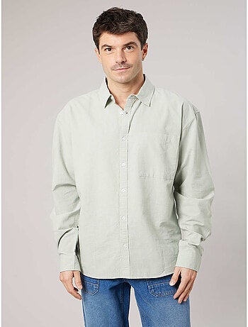 Chemise homme manches longues en lin mélangé 'deeluxe'