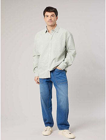 Chemise homme manches longues en lin mélangé 'deeluxe'
