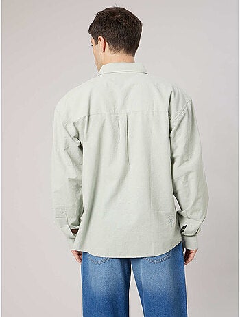 Chemise homme manches longues en lin mélangé 'deeluxe'