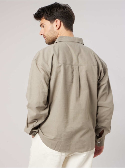 Chemise homme manches LONGUES en lin mélangé 'Deeluxe' - Kiabi