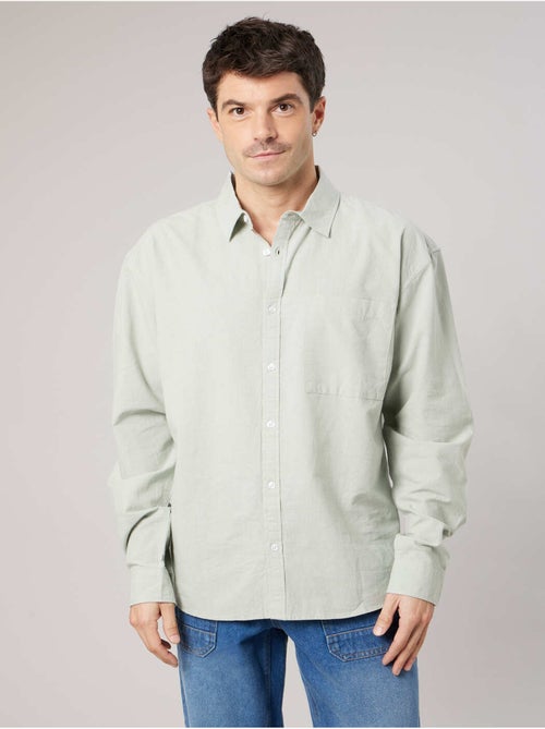 Chemise homme manches LONGUES en lin mélangé 'Deeluxe' - Kiabi
