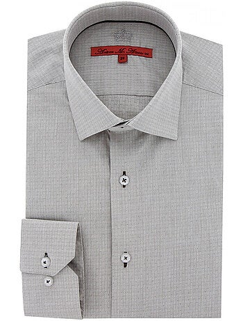 Chemise homme micro-motifs brodés coupe droite GREYTERN Andrew Mac Allister