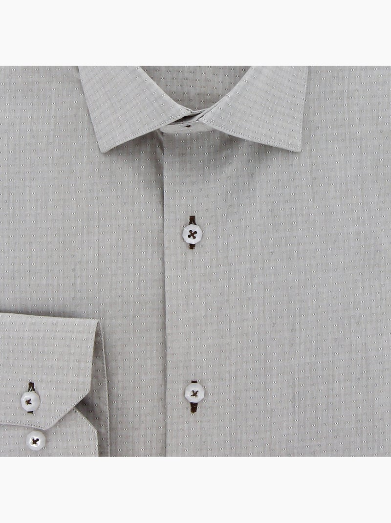 Chemise homme micro-motifs brodés coupe droite GREYTERN Andrew Mac Allister Gris - Kiabi