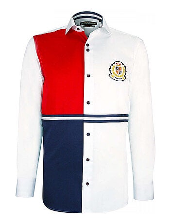 Chemise homme à broderies coupe cintrée UNO Emporio balzani Blanc , 41