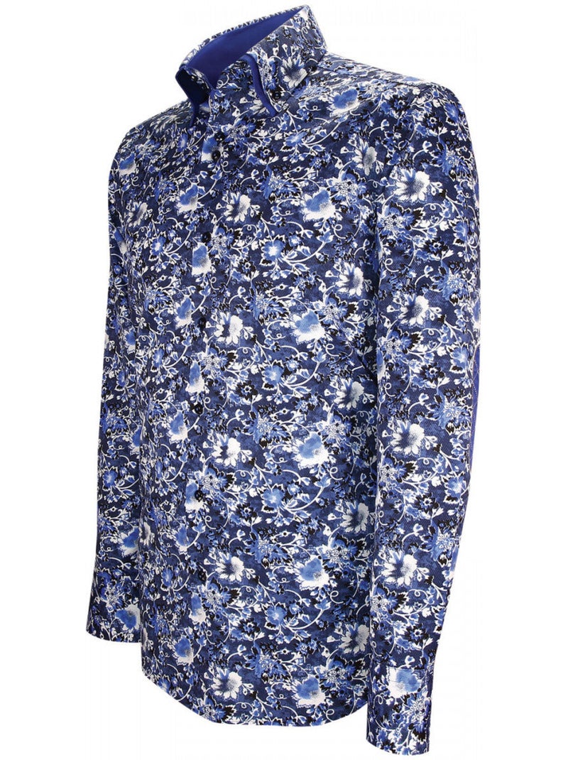 Chemise homme mode à coudières coupe cintrée UGO Emporio balzani Bleu - Kiabi