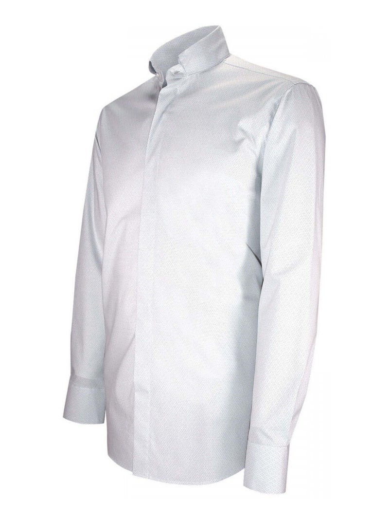 Chemise homme mode col cousu mao à motifs coupe cintrée MILO Emporio balzani Blanc , Bleu , 38 Blanc Bleu - Kiabi