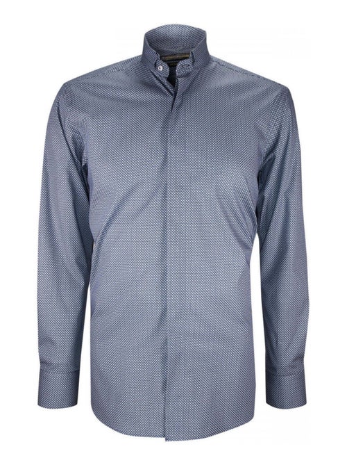 Chemise homme mode col cousu mao à motifs coupe cintrée MILO Emporio balzani Bleu indigo , 38 - Kiabi