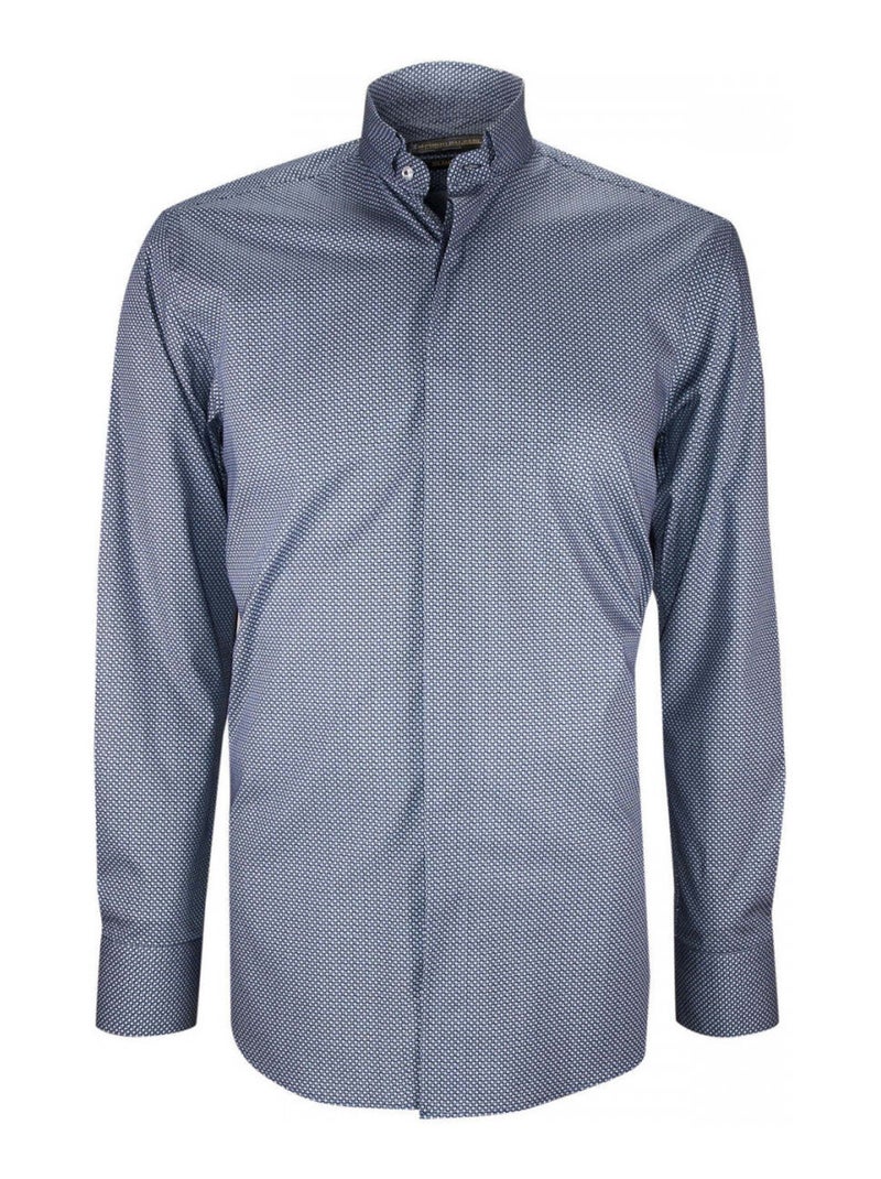Chemise homme mode col cousu mao à motifs coupe cintrée MILO Emporio balzani Bleu indigo , 38 Indigo - Kiabi