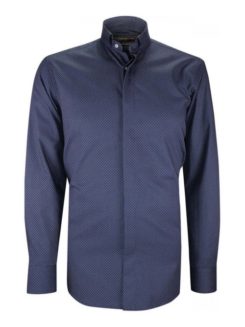 Chemise homme mode col cousu mao à motifs coupe cintrée MILO Emporio balzani Bleu marine , 38 - Kiabi
