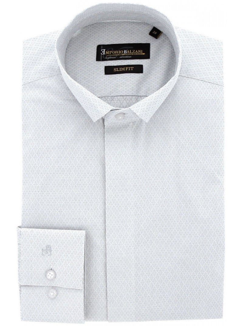 Chemise homme mode col cousu mao à motifs coupe cintrée MILO Emporio balzani Bleu marine , 44 Bleu marine - Kiabi